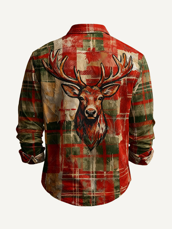 A plaid shirt with a strong Christmas atmosphere