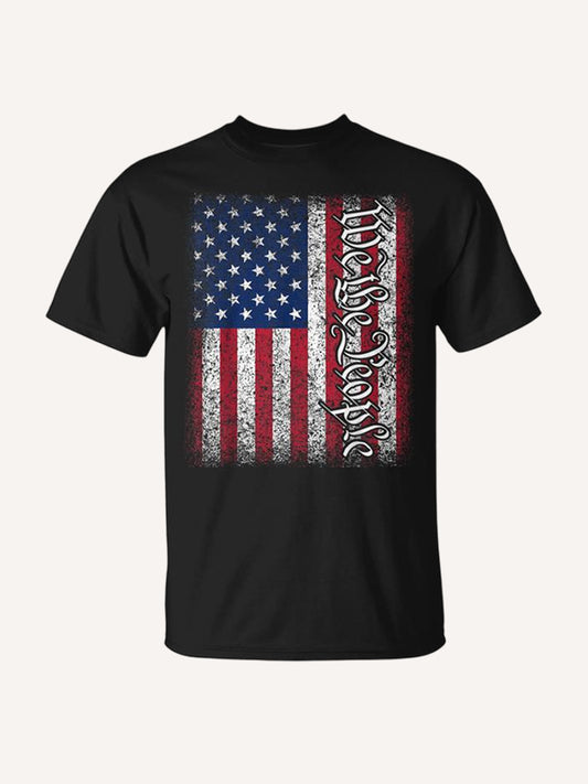 American Usa Flag We The People Patriotic Red White Blue T-Shirt