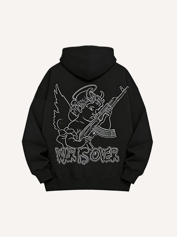 Even angels can hold a truth-print sweatshirt