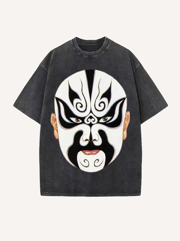 Trendy Peking Opera mask hand-painted personalized short-sleeved T-shirt