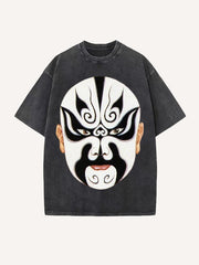 Trendy Peking Opera mask hand-painted personalized short-sleeved T-shirt