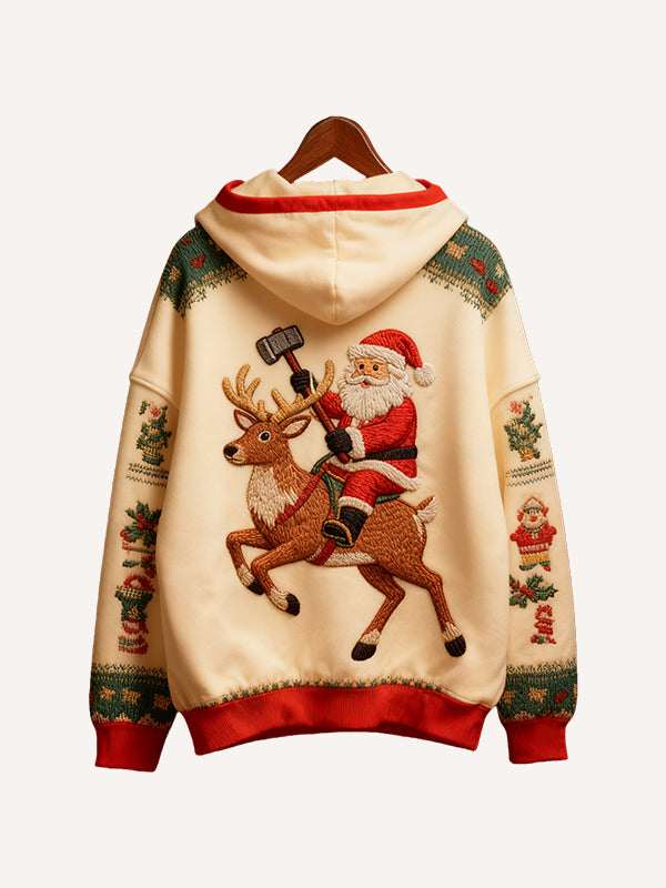 I will ride a dinosaur to see you on Christmas hoodie
