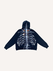 Kapuzenpullover mit Figure&amp;Wing-Grafikdruck und schrägen Taschen 