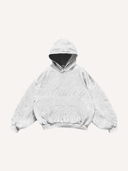 Retro distressed double hooded sweatshirt