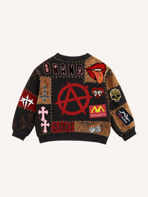 Heavily designed high-end printed round neck fashionable sweatshirt