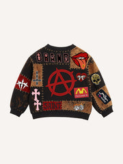 Heavily designed high-end printed round neck fashionable sweatshirt