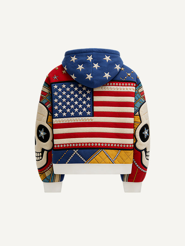 American Football Bros Trendy Floral Print Hoodie