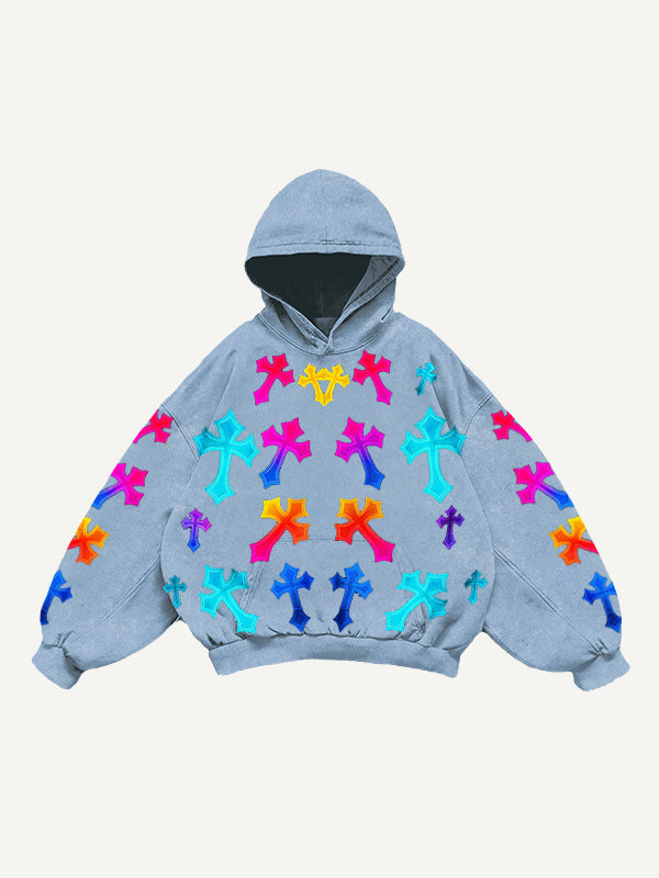 Gradient Shiny Crew Neck Knitted Print Sweatshirt