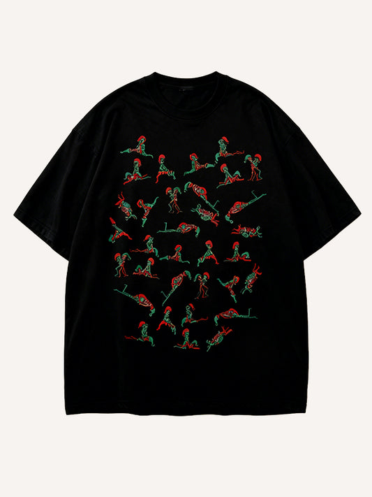 Santa Claus Secret Pattern Short-Sleeve T-Shirt
