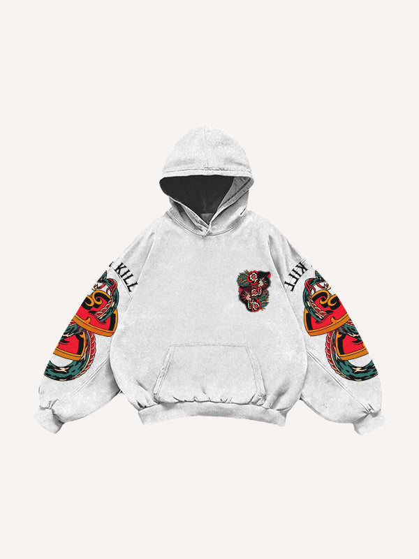 Rose Girl Textured Print Sweatshirt