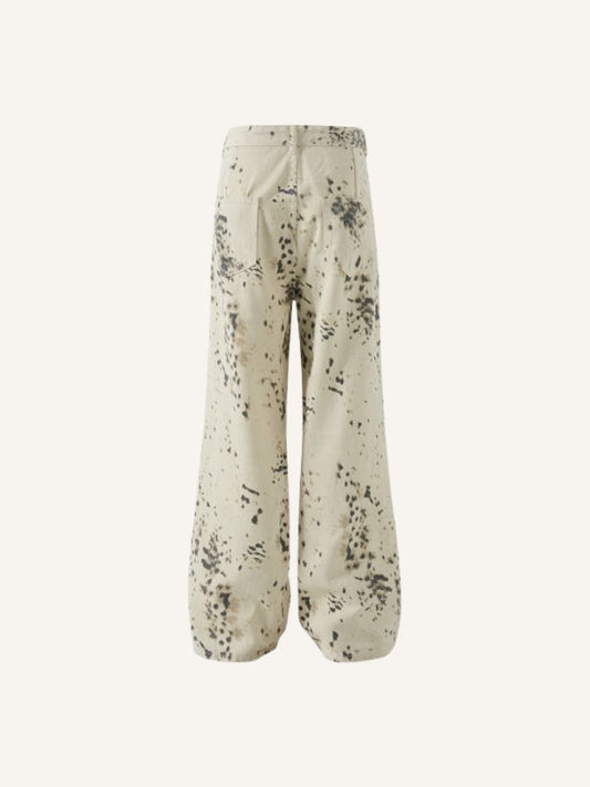 Leopard Print Straight Cargo Pants