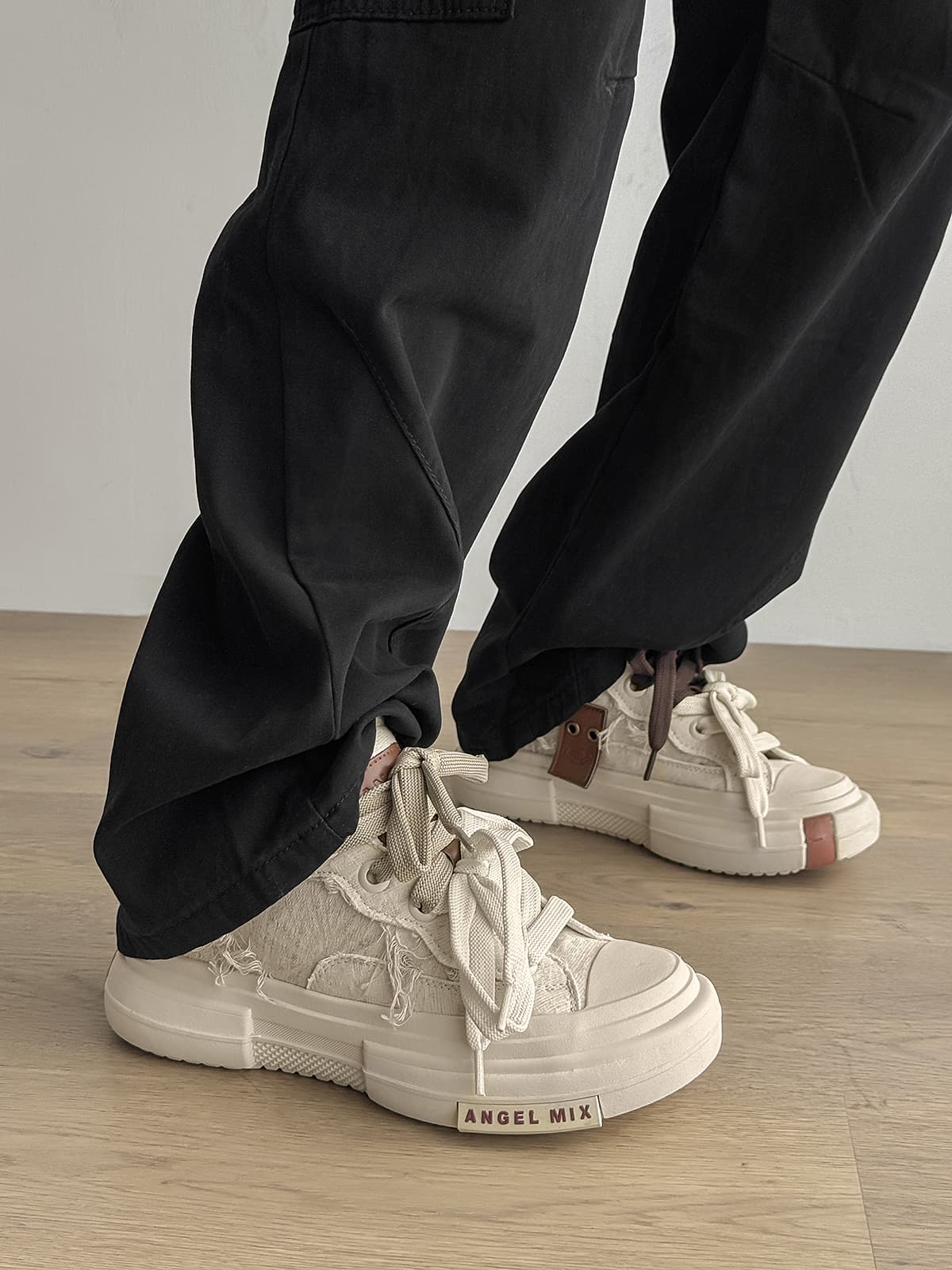 Platform Double Lace Canvas Sneakers