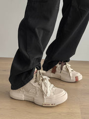 Platform Double Lace Canvas Sneakers