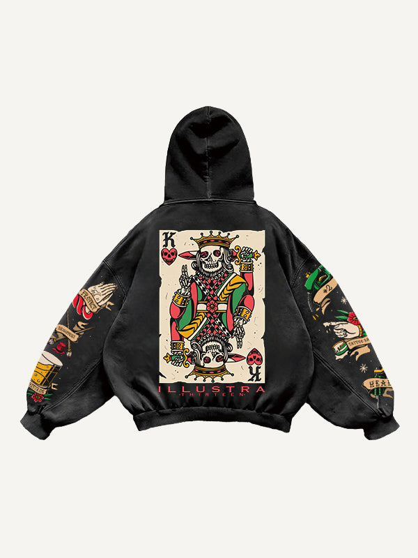 Skull King Playing Card Street Tattoo Sweatshirt