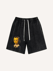 A sophisticated woman with a veil wearing a comfortable washed pure cotton shorts