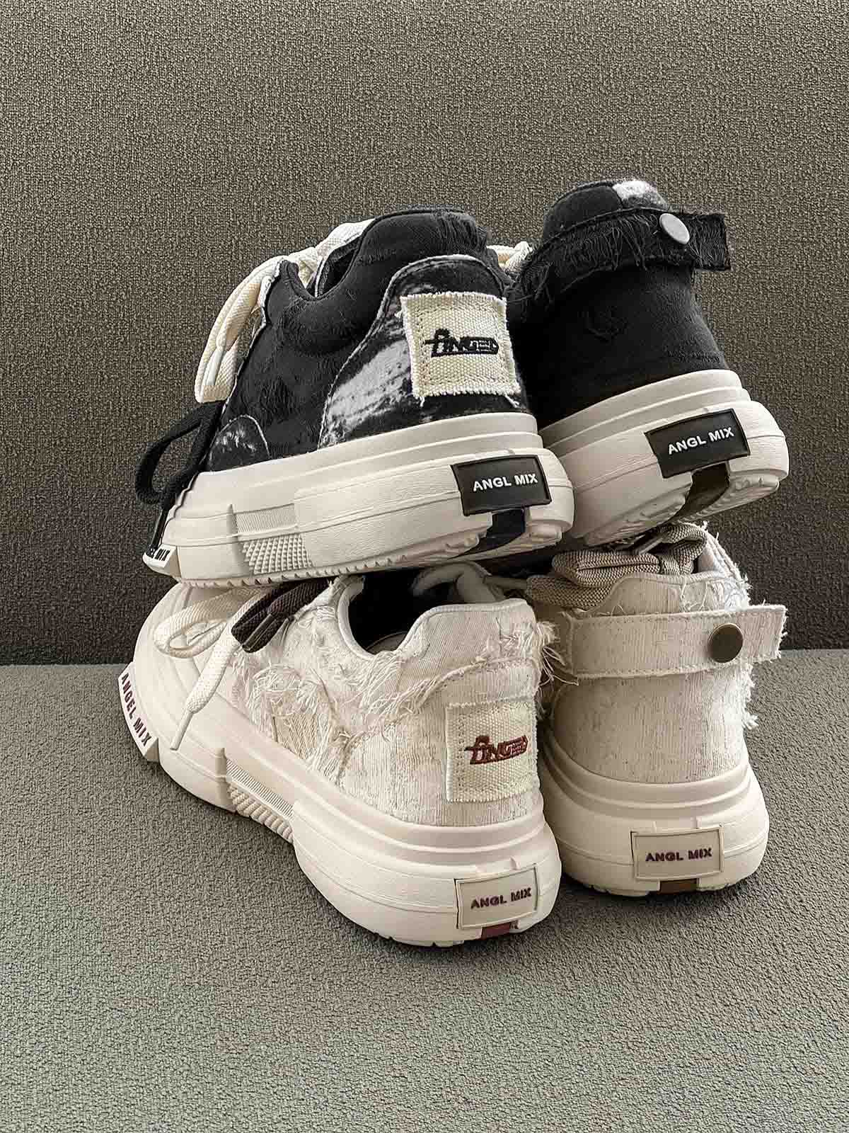 Platform Double Lace Canvas Sneakers