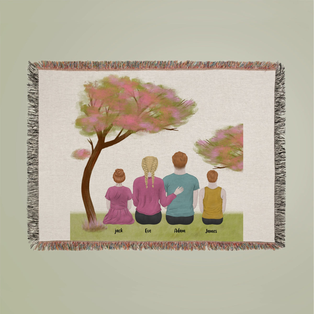 Blessed family Woven Blanket