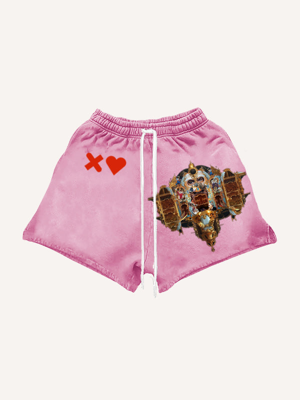 Super new handsome retro music cover trendy shorts