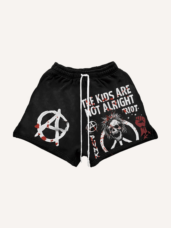 Limited edition artist hand-painted print shorts