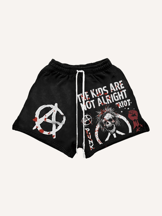 Limited edition artist hand-painted print shorts