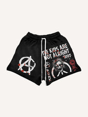Limited edition artist hand-painted print shorts