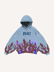 Flame burning rhinestone sweatshirt