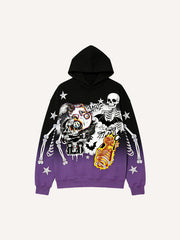 Hot-themed puzzle print fashion hooded sweatshirt