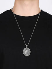 Our Lady is in my heart and blesses me, my family and friends necklace