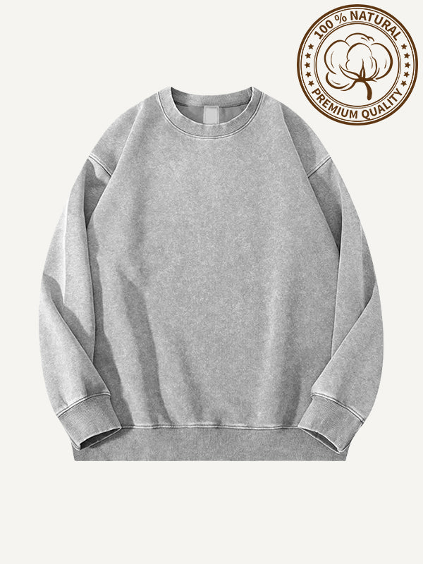 100% pure cotton washed and thickened crew neck multi-color textured sweatshirt