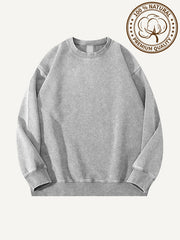 100% pure cotton washed and thickened crew neck multi-color textured sweatshirt