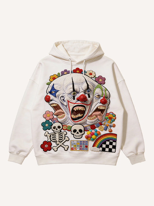The More You Struggle The More Panic Clown Print Hoodie