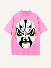 Trendy Peking Opera mask hand-painted personalized short-sleeved T-shirt