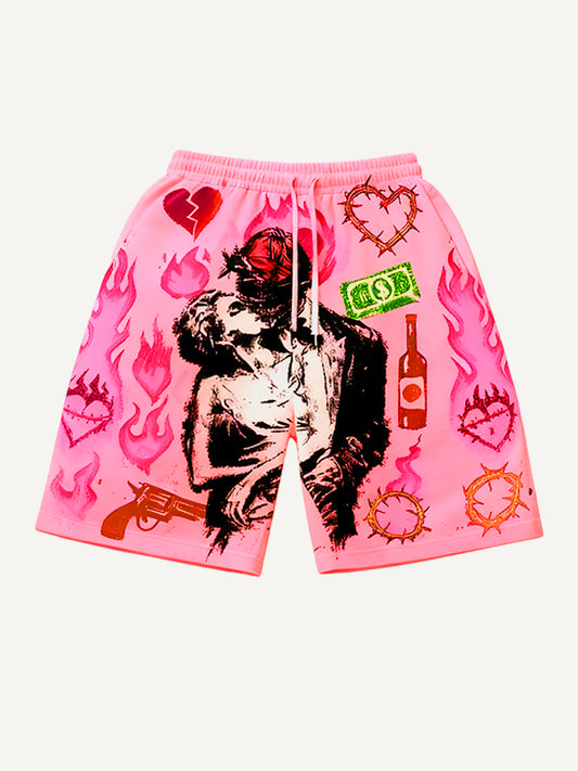 Love is as hot as fire comfortable loose shorts