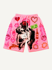 Love is as hot as fire comfortable loose shorts