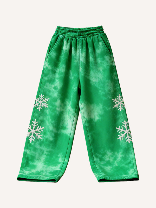 Sparkling Snowflake-themed Hooded Christmas Pants