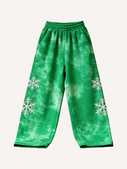 Sparkling Snowflake-themed Hooded Christmas Pants