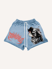 Hell Devil Dark Style Print Shorts