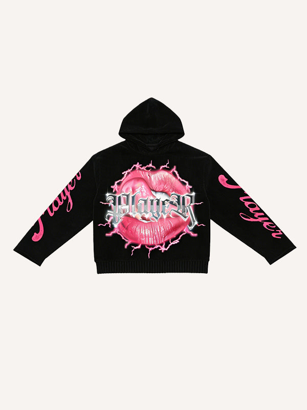 Whose red lips are dangerous yet alluring Printed sweatshirt