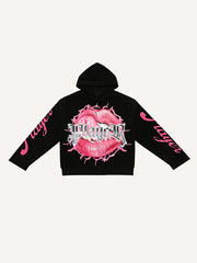 Whose red lips are dangerous yet alluring Printed sweatshirt