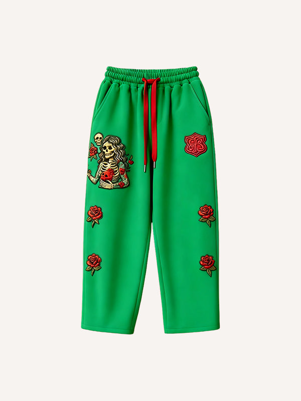 Fashionable Warm Skull Halloween Give You My Heart Printed Pants