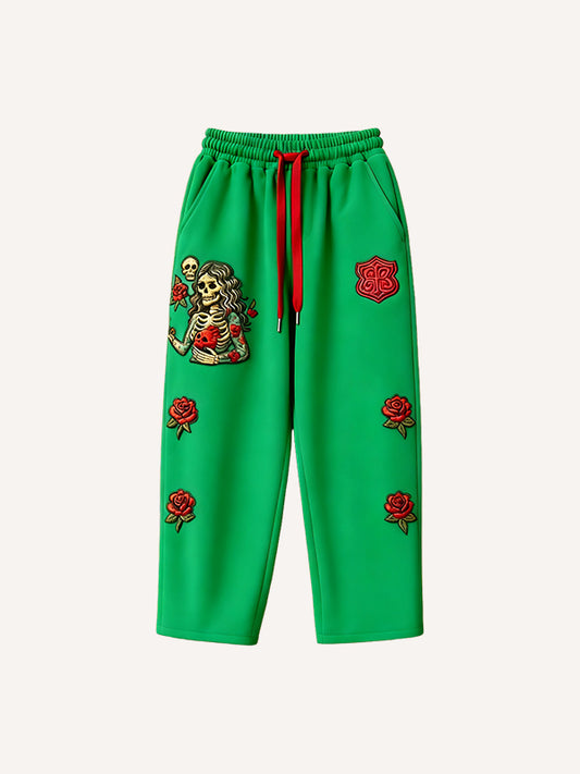 Fashionable Warm Skull Halloween Give You My Heart Printed Pants
