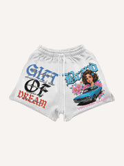 Beauty and motorcycle personalized print shorts