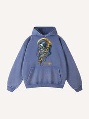 The Grim Reaper's scythe is a pure gold pure cotton printed sweatshirt