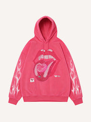 Dangerous Kiss Loose Hooded Sweatshirt