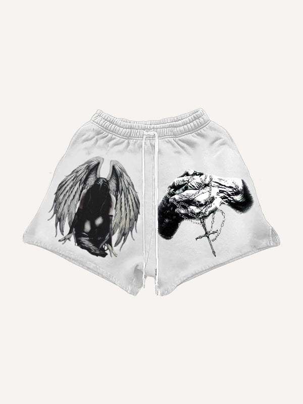 Angels Everywhere Print Shorts