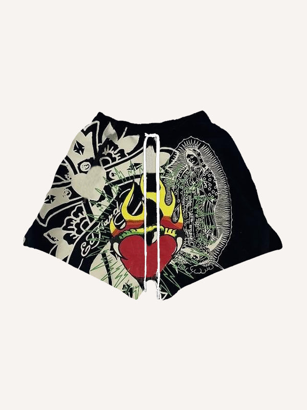 Hand-painted high-definition scanned printed cross shorts