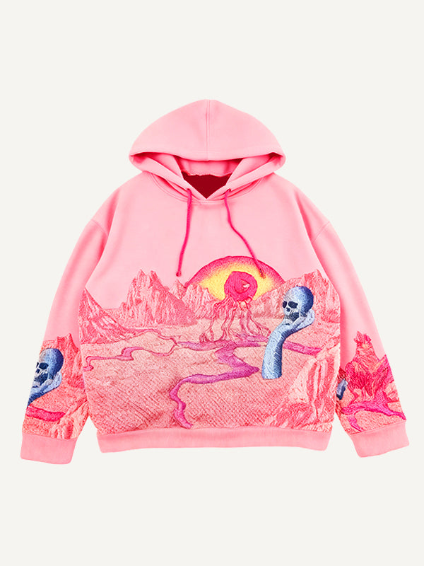 Sunrise Giant Eye Loose Hoodie