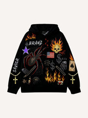 Broken Five Poisons Blessing Mysterious Powers of the East and West Printed Sweatshirt