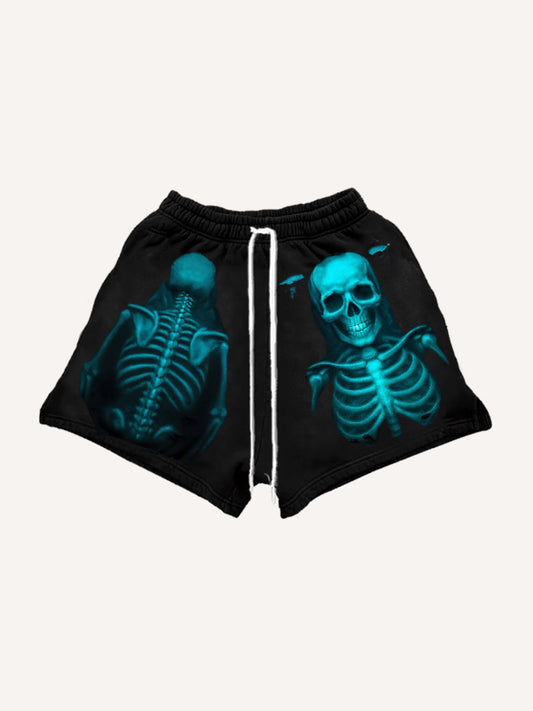 Hell Ghost Distressed Printed Handsome Shorts