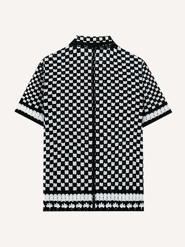 Premium Jacquard Plaid Lapel Shirt, Comfortable & Breathable, High-End Real Shot